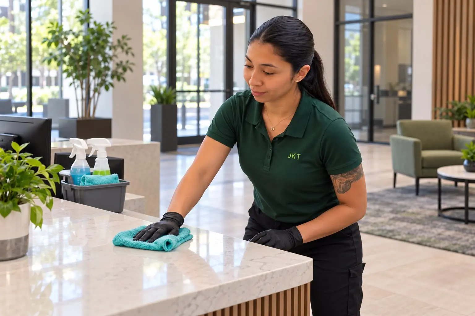 Commercial lobby cleaning