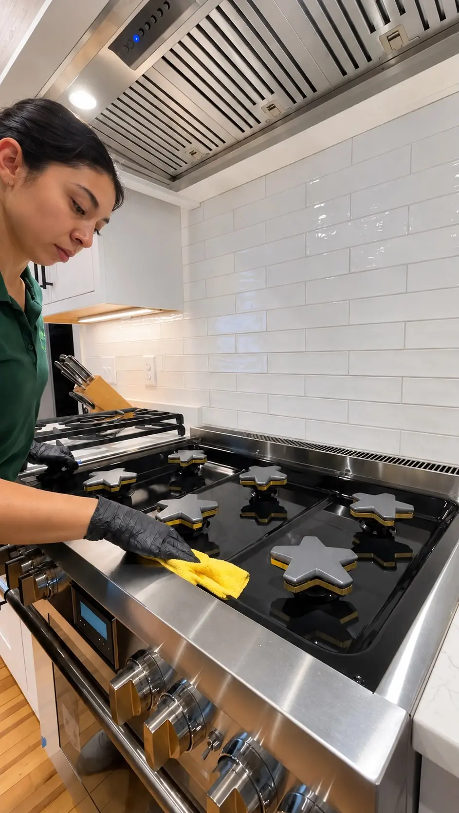 Deep cleaning a stove