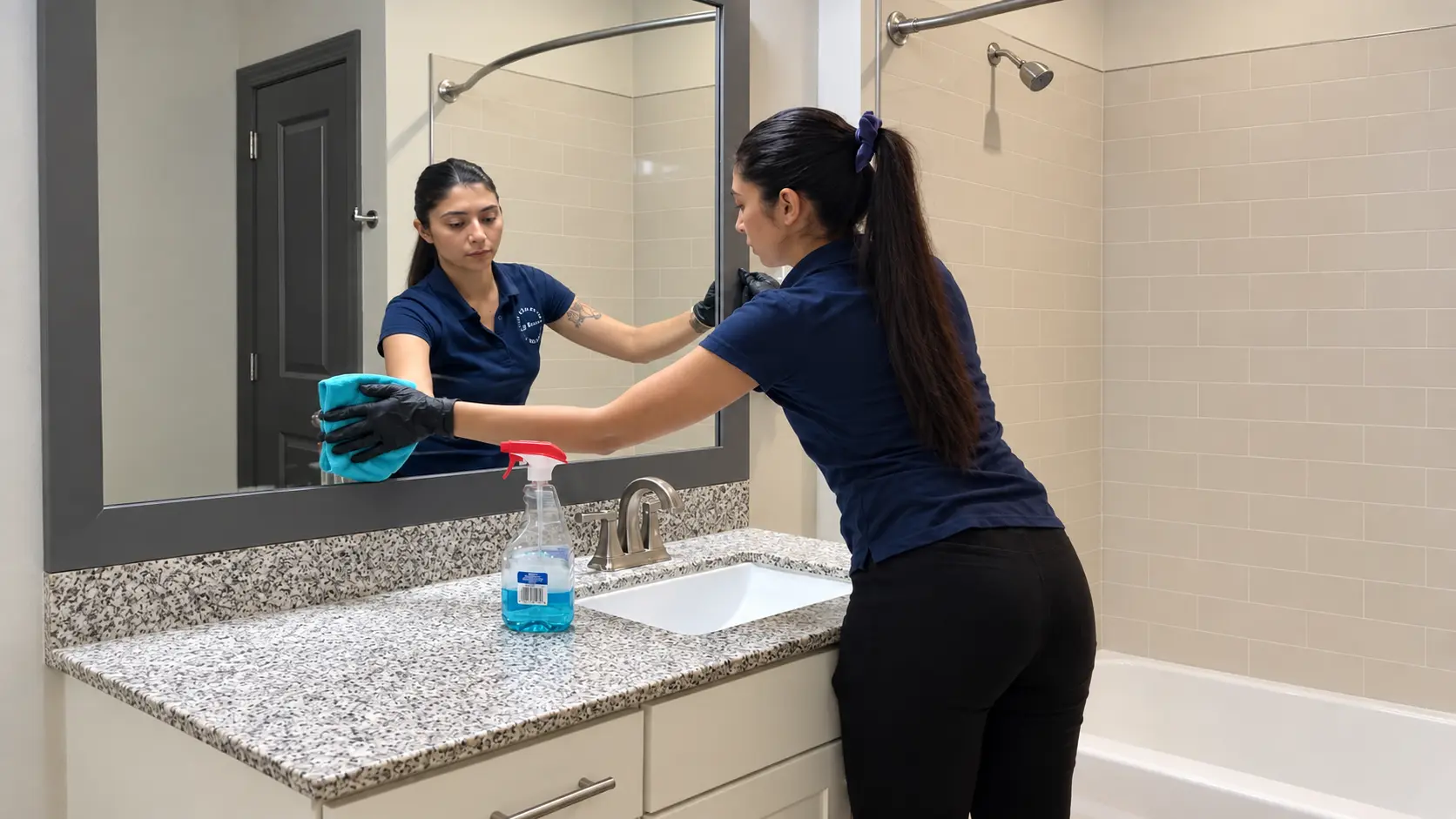 Cleaning a mirror
